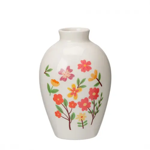 Keramik Vase Flowery D09cm H13cm