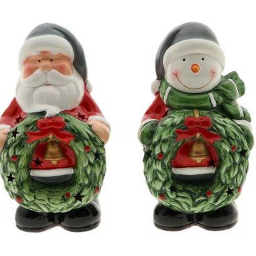LED Weihnachts/Schneeman S/2 D13cm H22cm