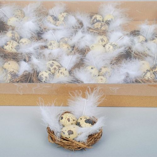 Wachteleier im Nest x12