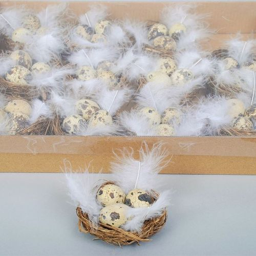 Wachteleier im Nest x12