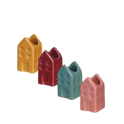 Keramik Vase Mini Haus mix D03cm H08cm