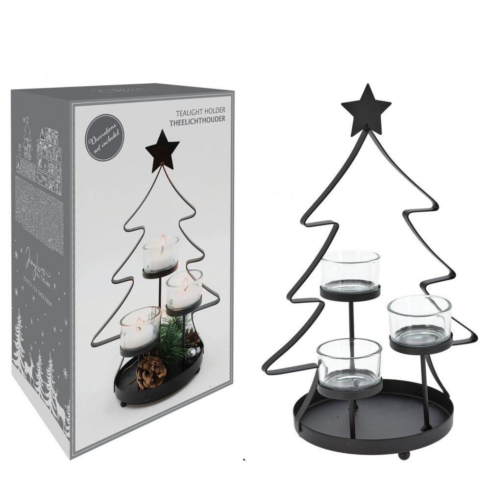 Teelichthalter Glas Baum D20cm H19cm