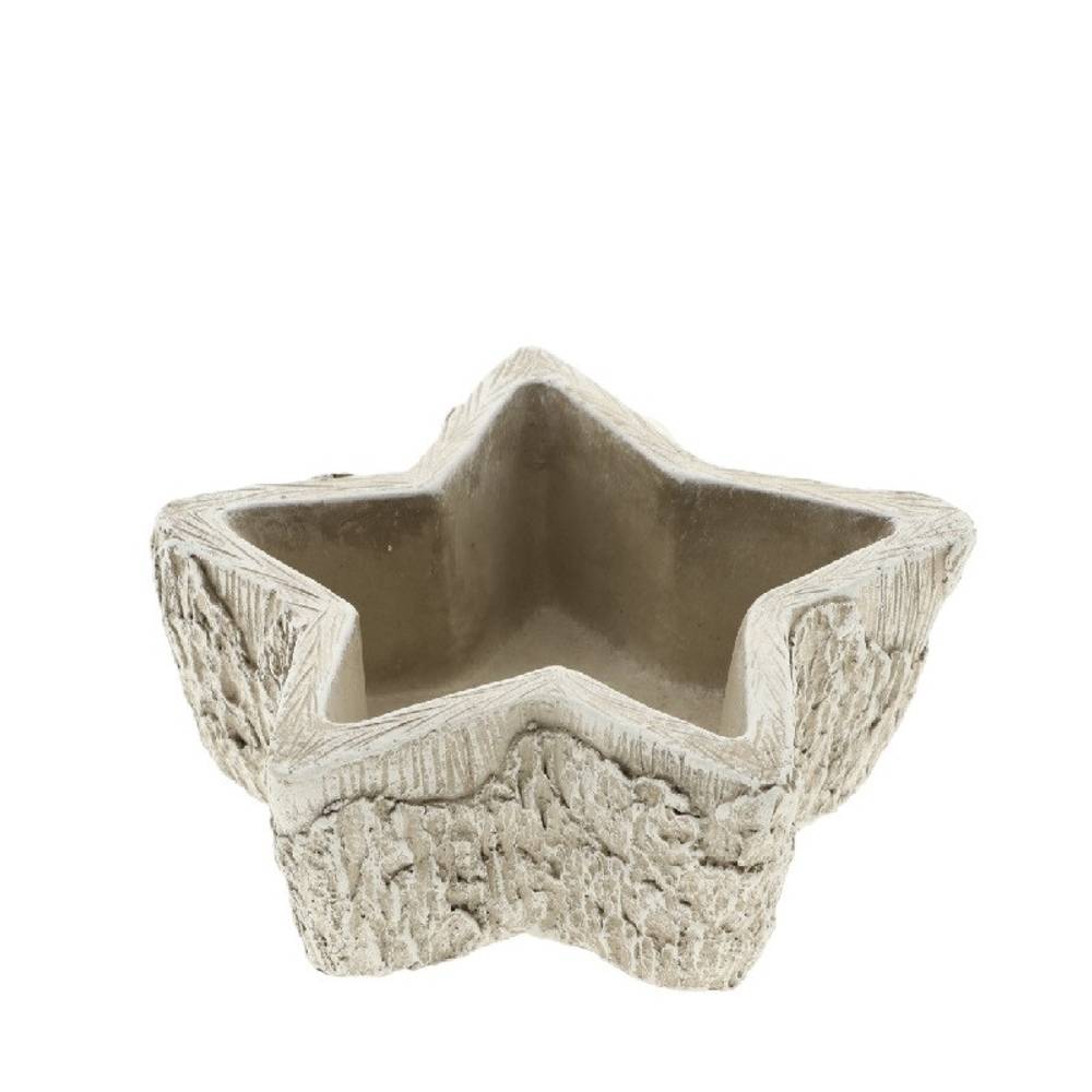 Beton Topf Stern grau 15x15x07cm