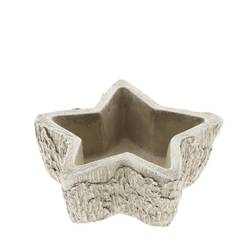 Beton Topf Stern grau 15x15x07cm