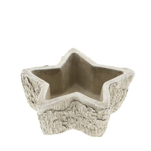 Beton Topf Stern grau 15x15x07cm