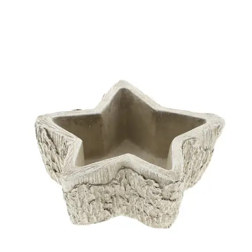 Beton Topf Stern grau 15x15x07cm