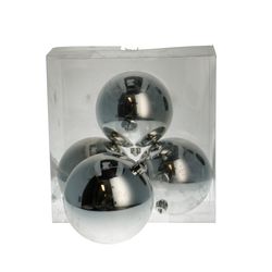 Kugel Kunststoff silber d12cm 4st