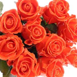 Rose orange Wachs (W6) 60cm