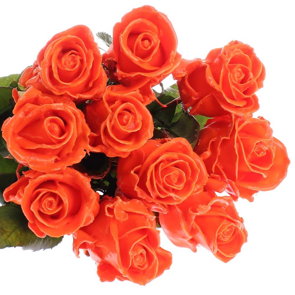 Rose orange Wachs (W6) 60cm