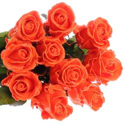 Rose orange Wachs (W6) 60cm