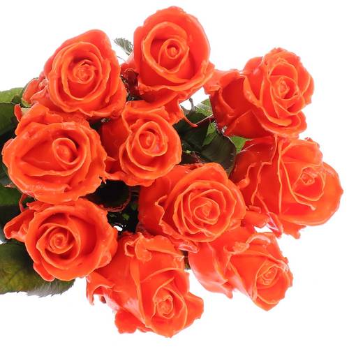 Rose orange Wachs (W6) 60cm