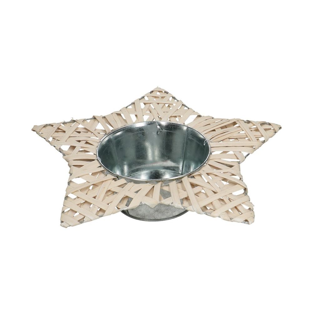 Stern mit Übertopf weiss D32/14cm H07cm