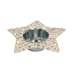 Stern mit Übertopf weiss D32/14cm H07cm