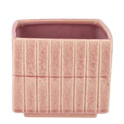 Keramik Übertopf Mirre rosa 14x14x13cm