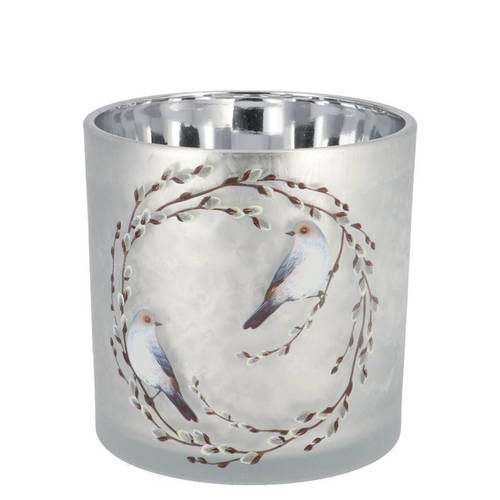 Teelichthalter Ruby Nordic silber 08x10cm