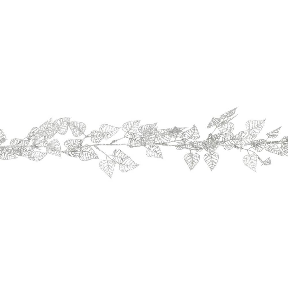 Girlande Blatt silber 180cm