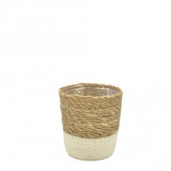 Korb Ruby natur/weiss D10.5cm H11.5cm
