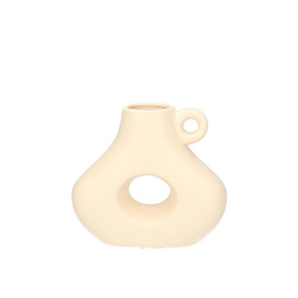 Kerzenständer Vase beige D06/16cm H14cm