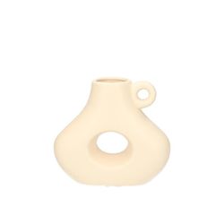 Kerzenständer Vase beige D06/16cm H14cm