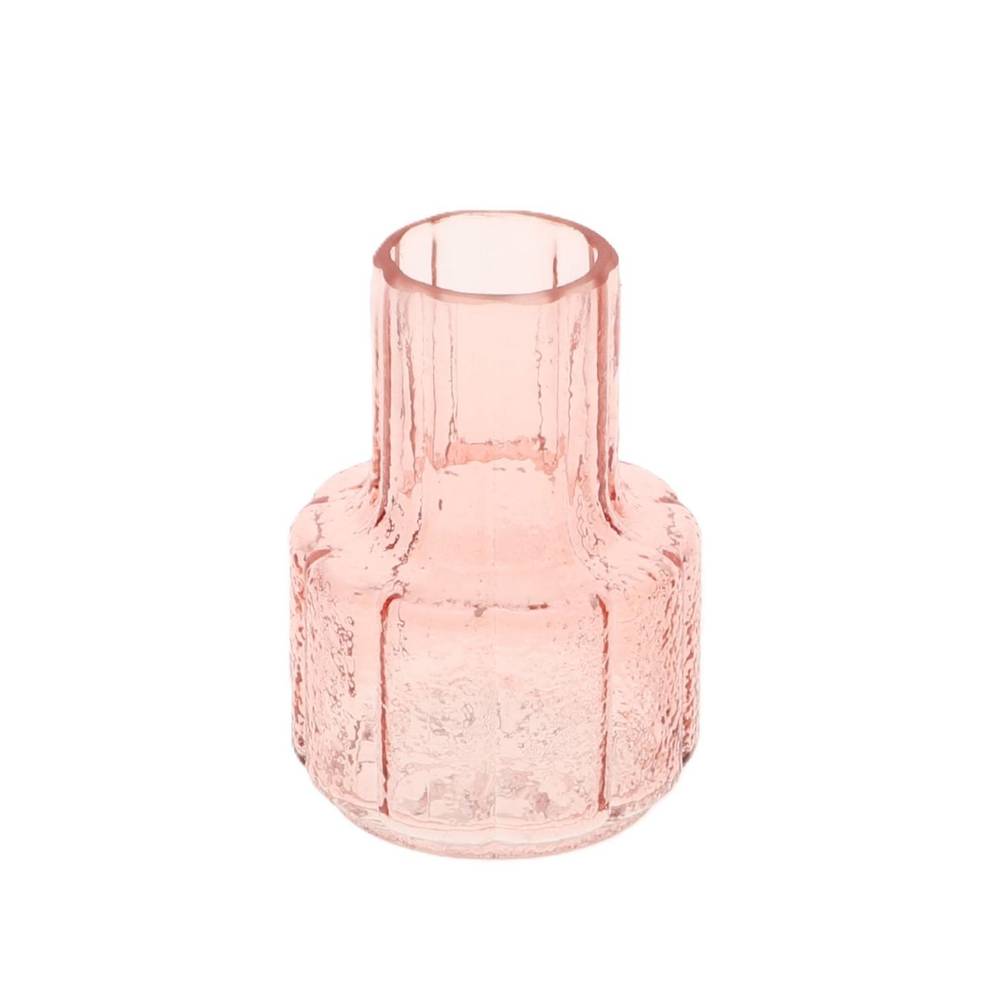 Glas Vase Striella rosa D08cm H11cm