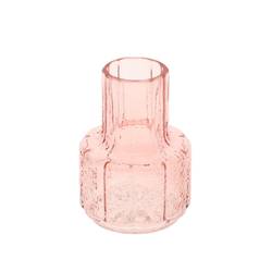 Glas Vase Striella rosa D08cm H11cm