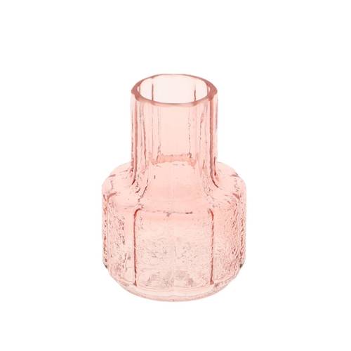 Glas Vase Striella rosa D08cm H11cm