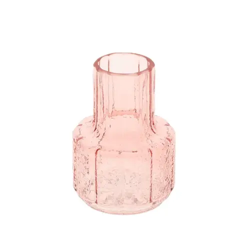 Glas Vase Striella rosa D08cm H11cm