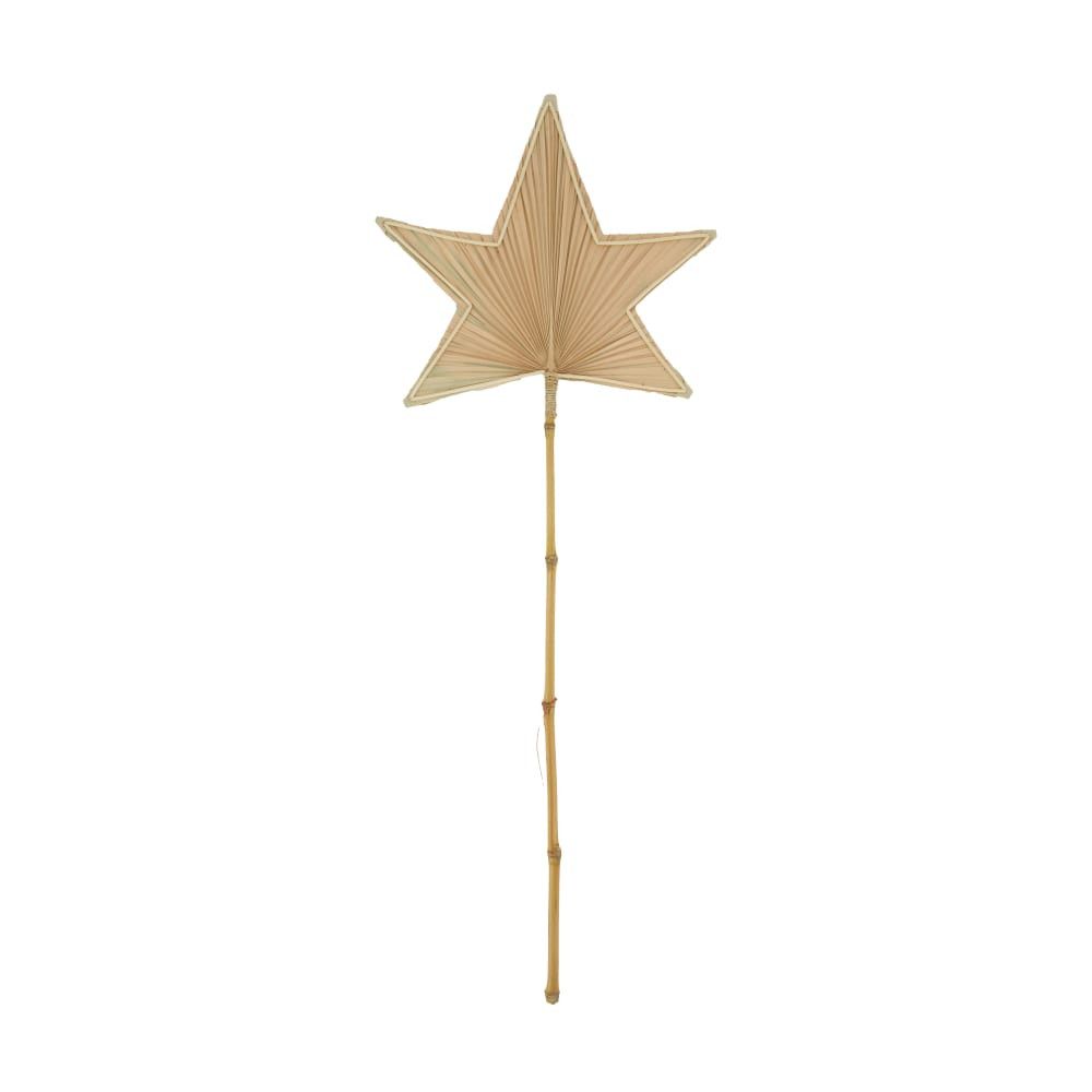 Stern auf Stab Palmblatt natur D29cm H77cm