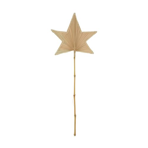Stern auf Stab Palmblatt natur D29cm H77cm