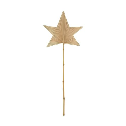 Stern auf Stab Palmblatt natur D29cm H77cm