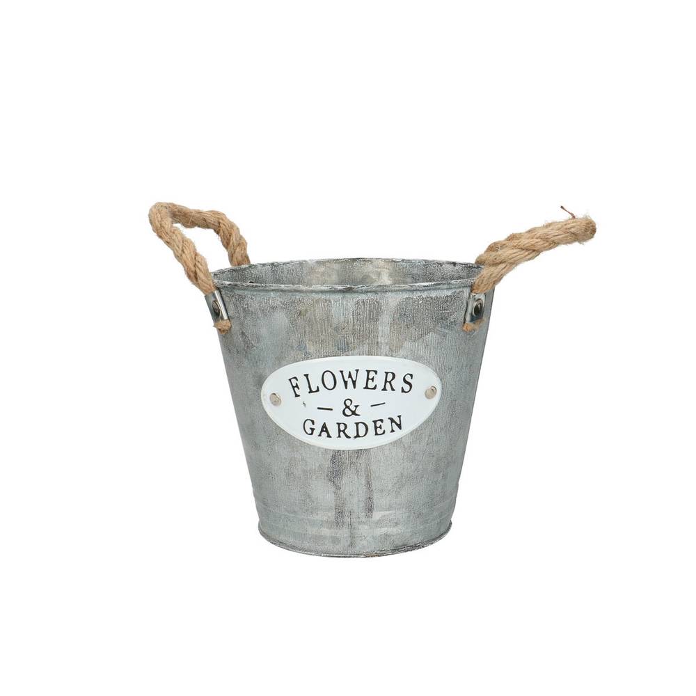 Zink Übertopf Garden grau D16cm H14cm
