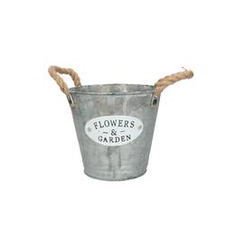 Zink Übertopf Garden grau D16cm H14cm