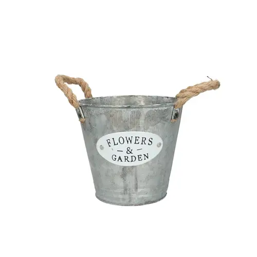 Zink Übertopf Garden grau D16cm H14cm