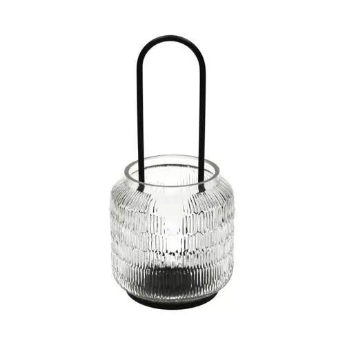 Laterne Lutro schwarz D13cm H28cm