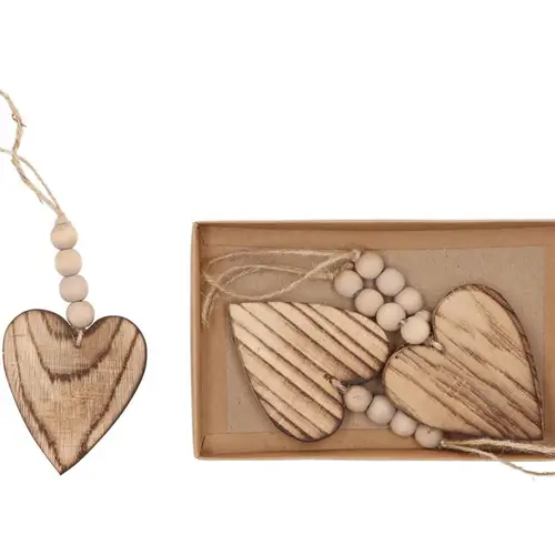 Hänger Herz natur 08x08cm x4