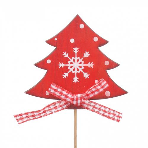 Baum auf Stab rot L10cm D07cm