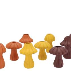 Keramik Vase Pilz mix orange 09x09x11cm