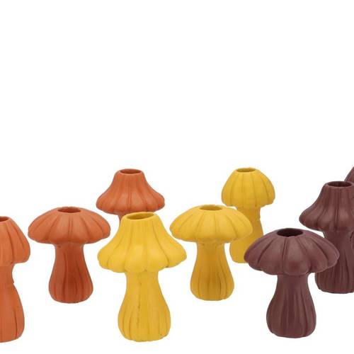 Keramik Vase Pilz mix orange 09x09x11cm