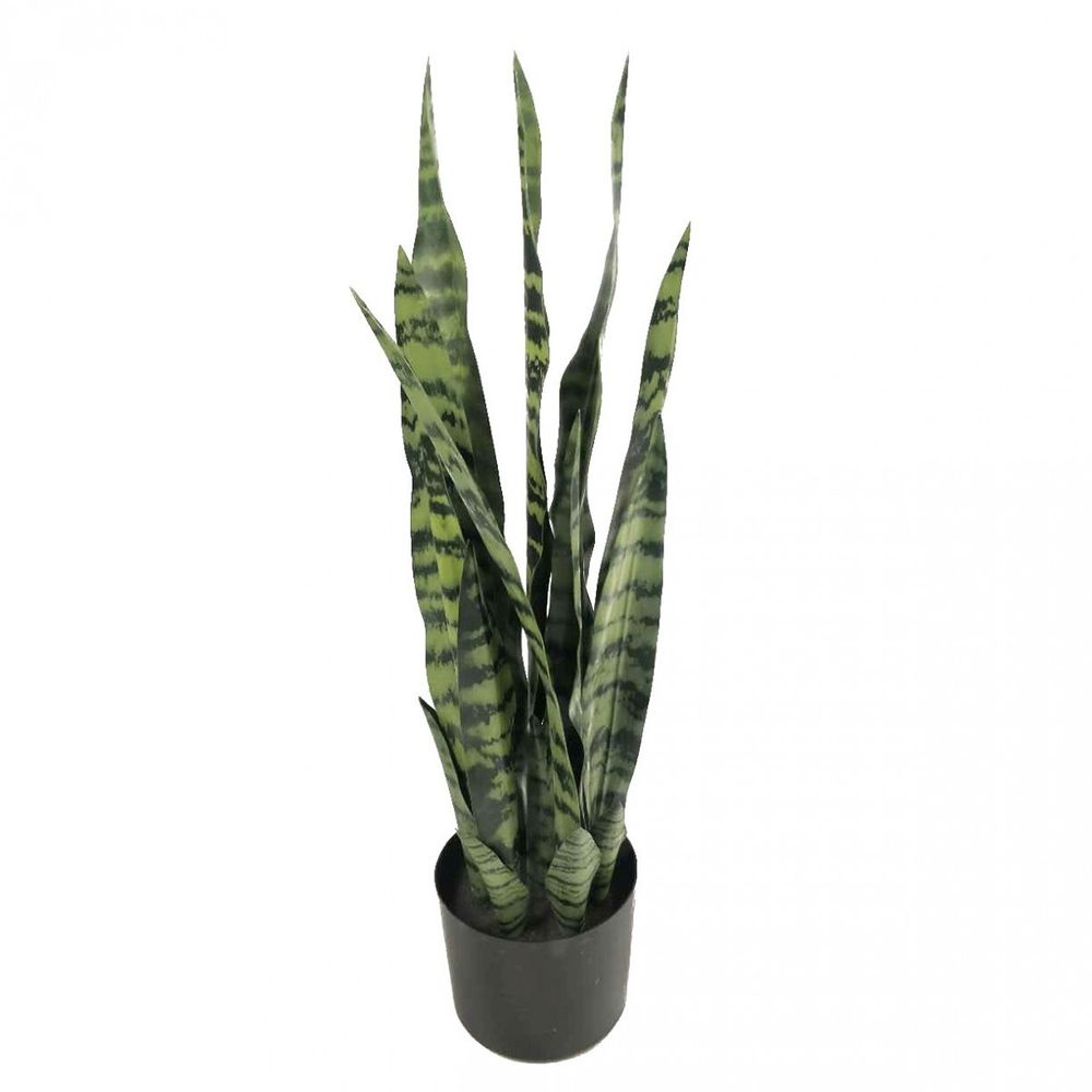 Seiden Sanseveria im Übertopf grün D16cm H68cm