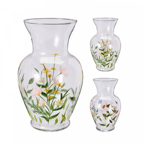 Glas Vase Fleurs mix D16.5cm H27cm