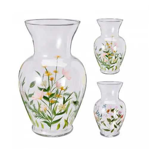 Glas Vase Fleurs mix D16.5cm H27cm