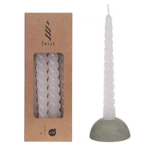 Kerze Twist weiss D2.2cm L19cm 4st