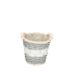 Korb Henkel Kira grau/weiss D15cm H13cm