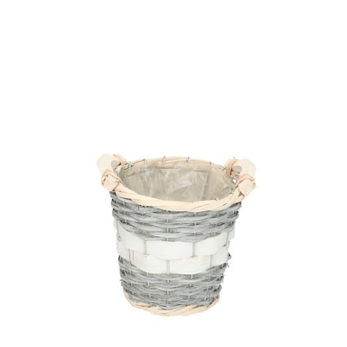 Korb Henkel Kira grau/weiss D15cm H13cm