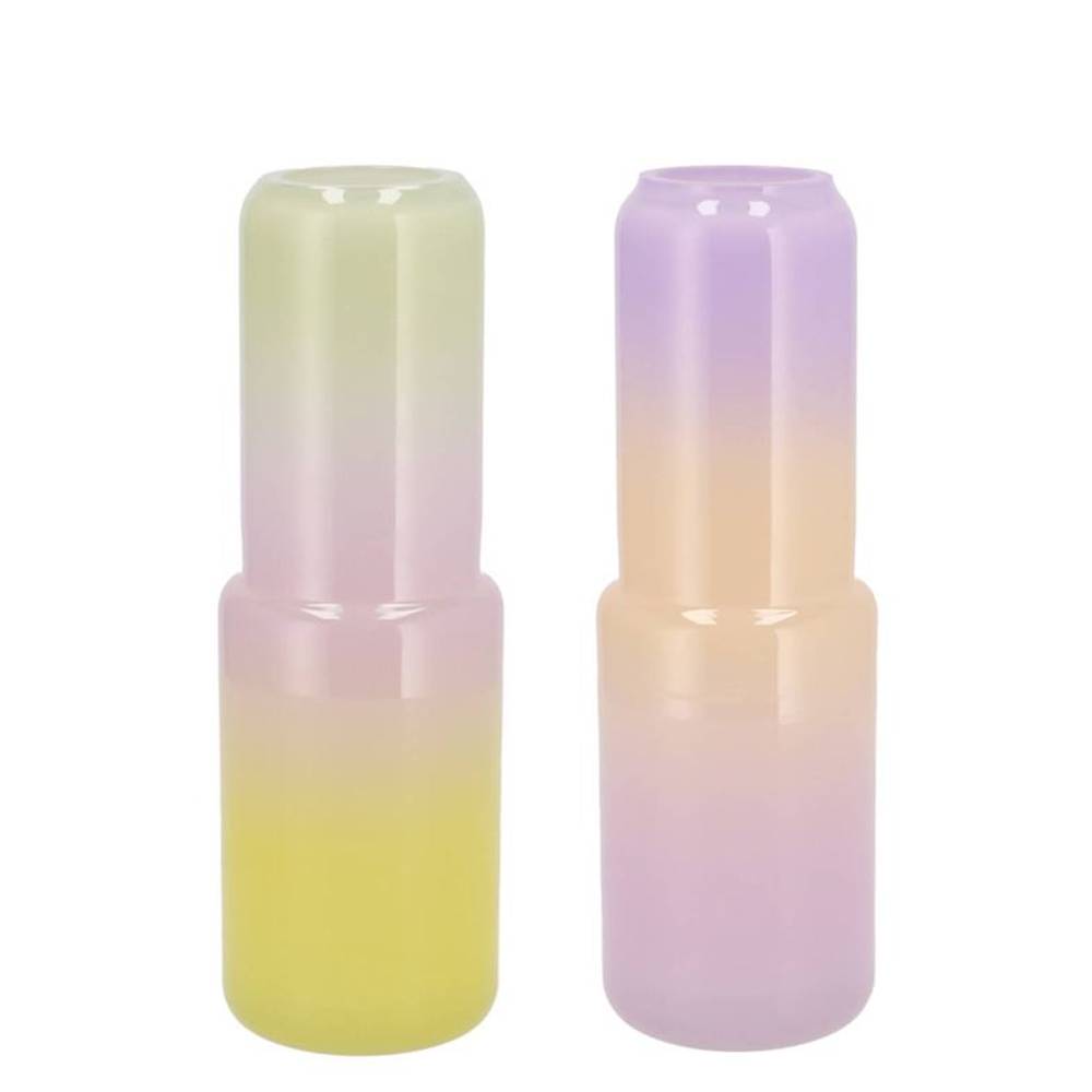 Glas Vase May Dreamy mix pastel 09x09x25cm