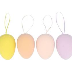 Hänger Ei Flock Dreamy mix pastel 09x09x13cm