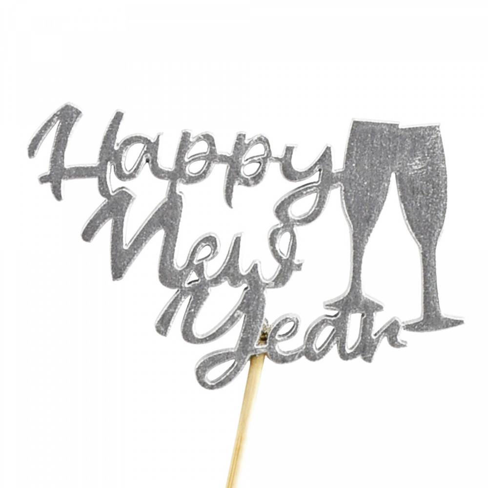 Happy New Year silber D05cm H20cm