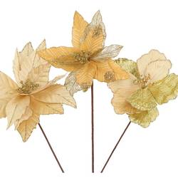 Seiden Poinsettia mix gold L27cm
