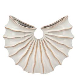 Keramik Vase Sifan Shell weiss 26x8x21cm