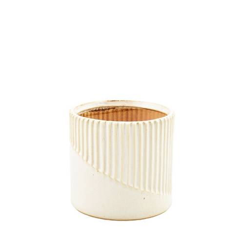 Keramik Übertopf Cadenza creme D13.5cm H12.5cm